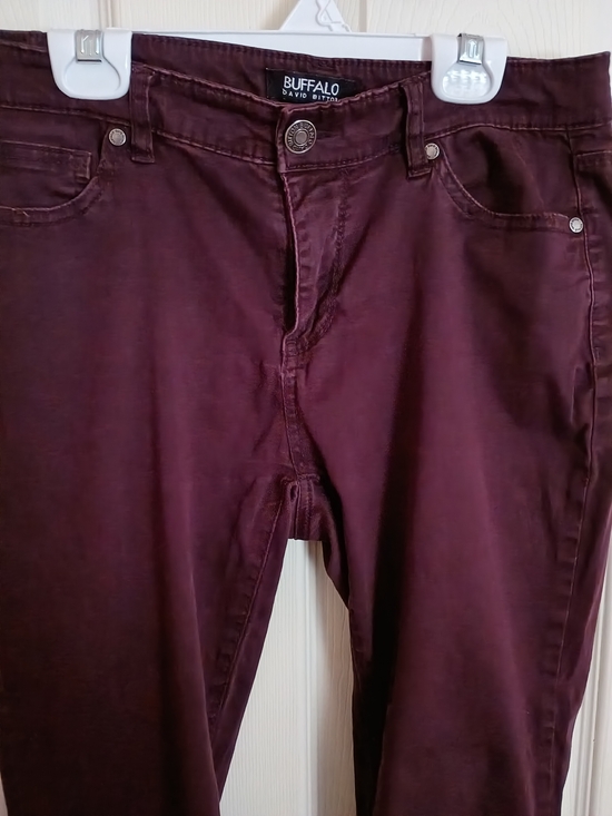 Buffalo David Bitton Denim - Buffalo David Bitton Slim Jeans in Deep Burgundy